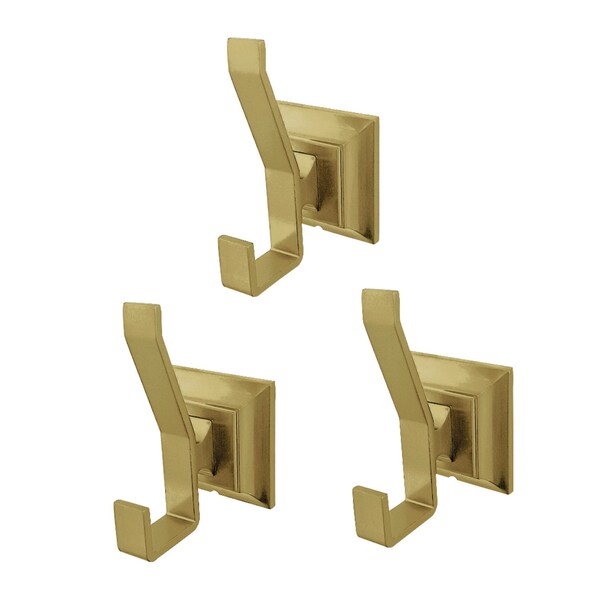 Kingston Brass BAHK6127BB 3-Piece Bathroom Robe Hook/Towel Hook, Brushed Brass BAHK6127BB - main